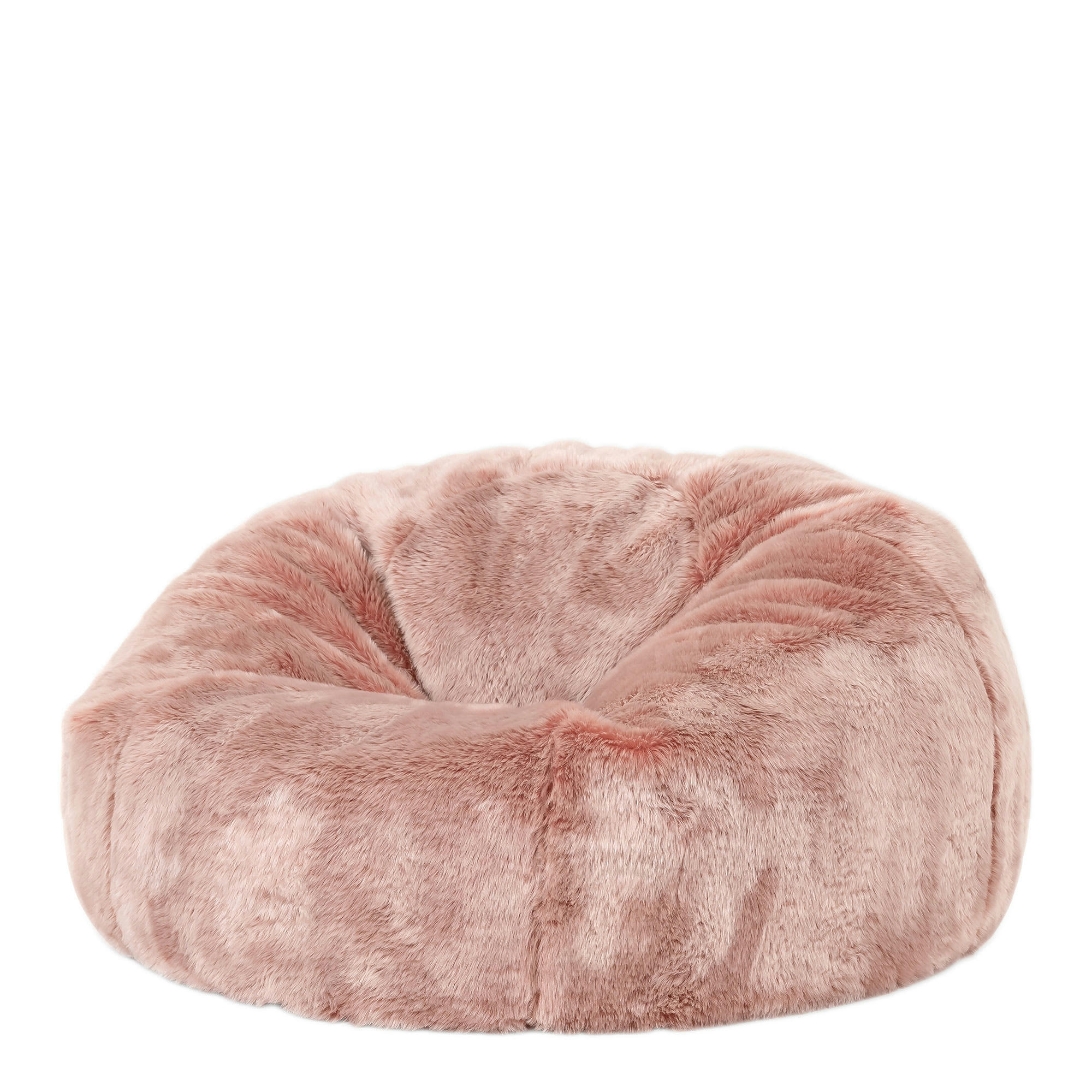 - Pouf fausse fourrure rose poudré