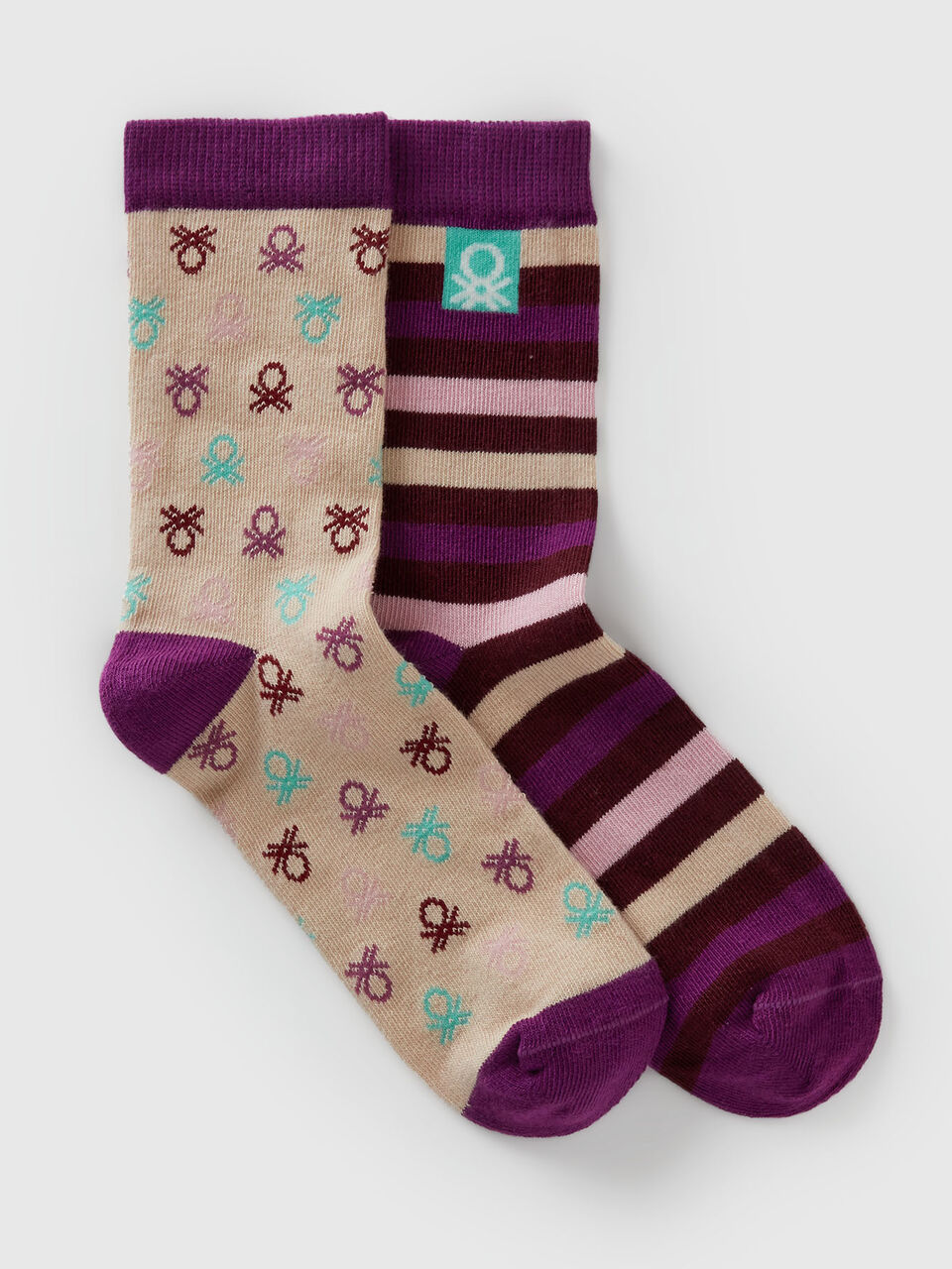 Two pairs of patterned socks