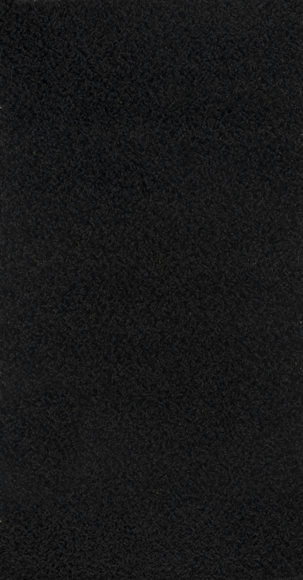 LILLY - Tapis de Couloir Shaggy Uni Chic Noir 80x150