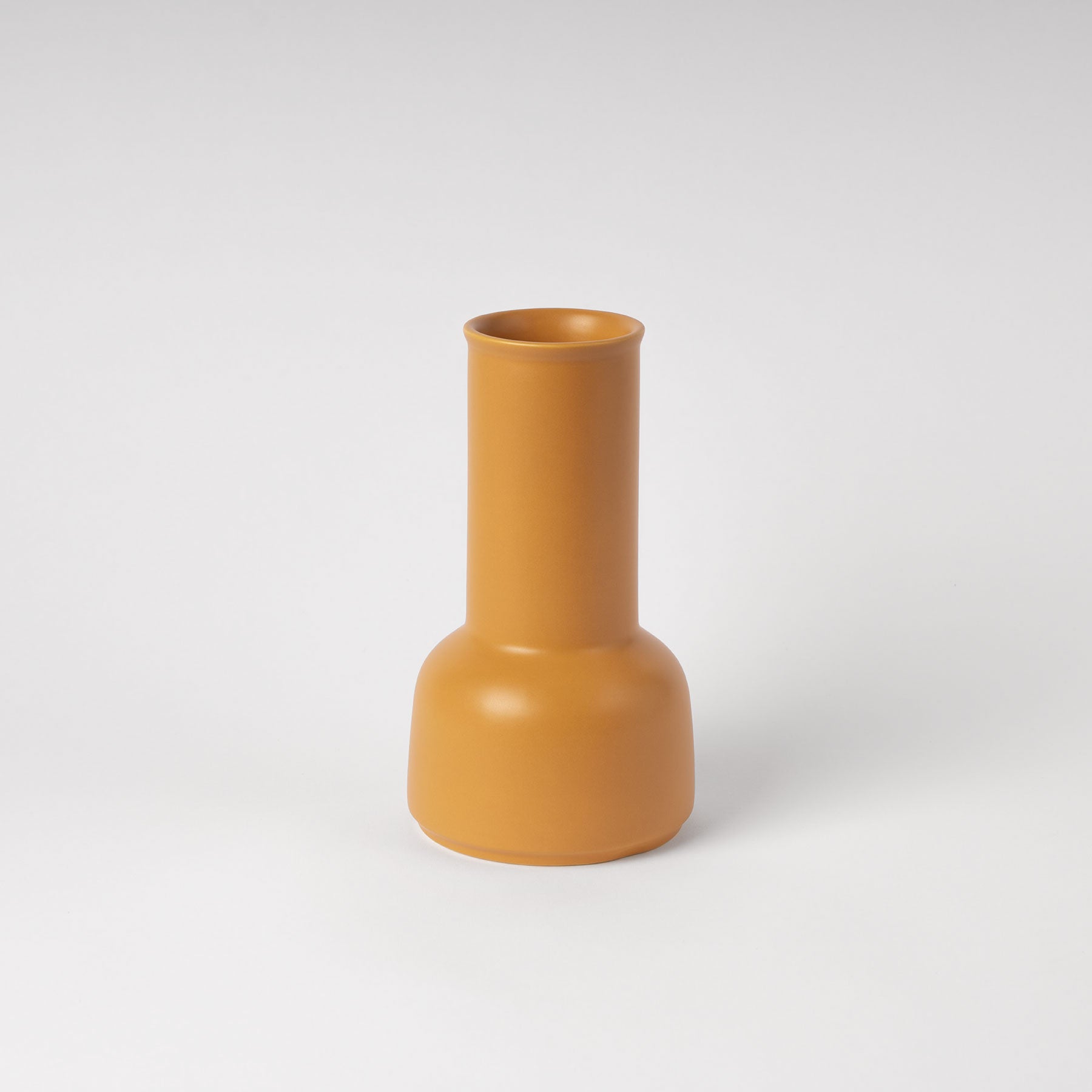 Mustard Sculptural Carafe - Tall-Neck Ceramic Pitcher