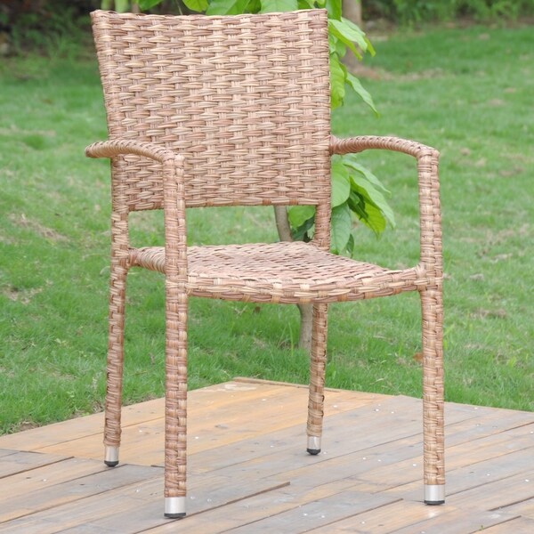 International Caravan Ibiza Aluminum Outdoor Wicker Dining Chair ( Set of 2)