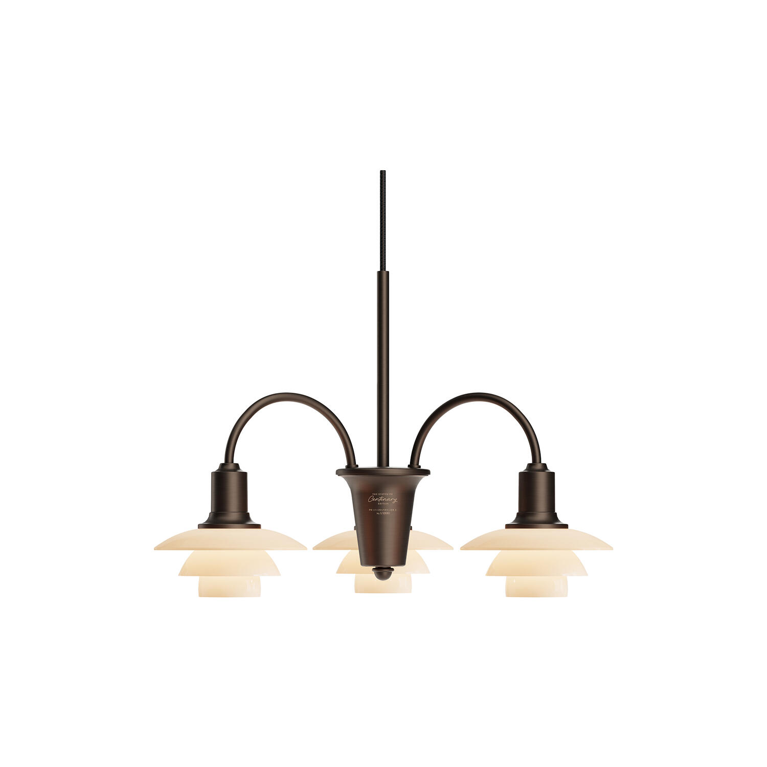 PH 1/1 Lysekrone Centenary Edition 3-armet, aged brass/dusty terracotta