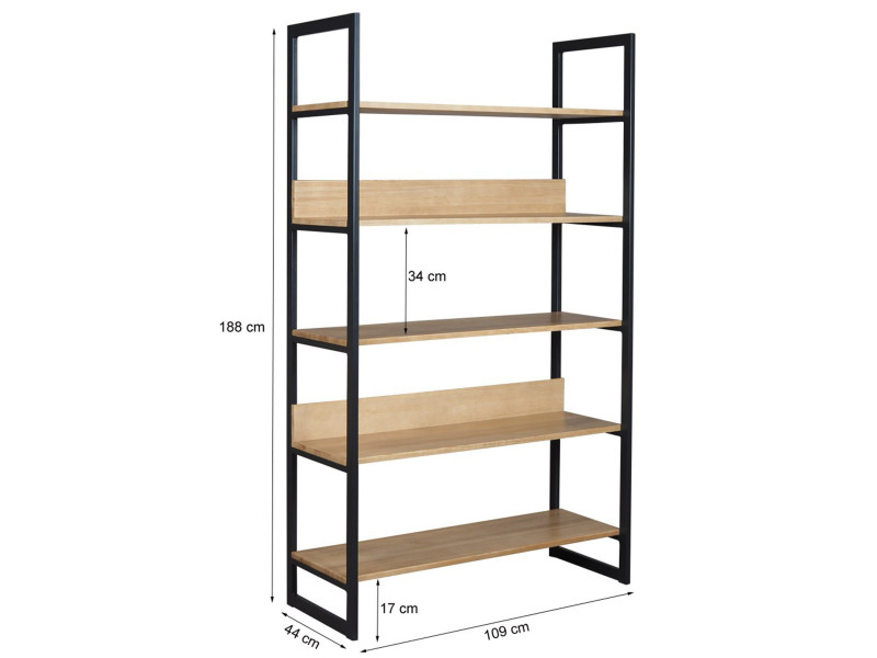 Regał z półkami II LOFT WOOD, kolor dębowy