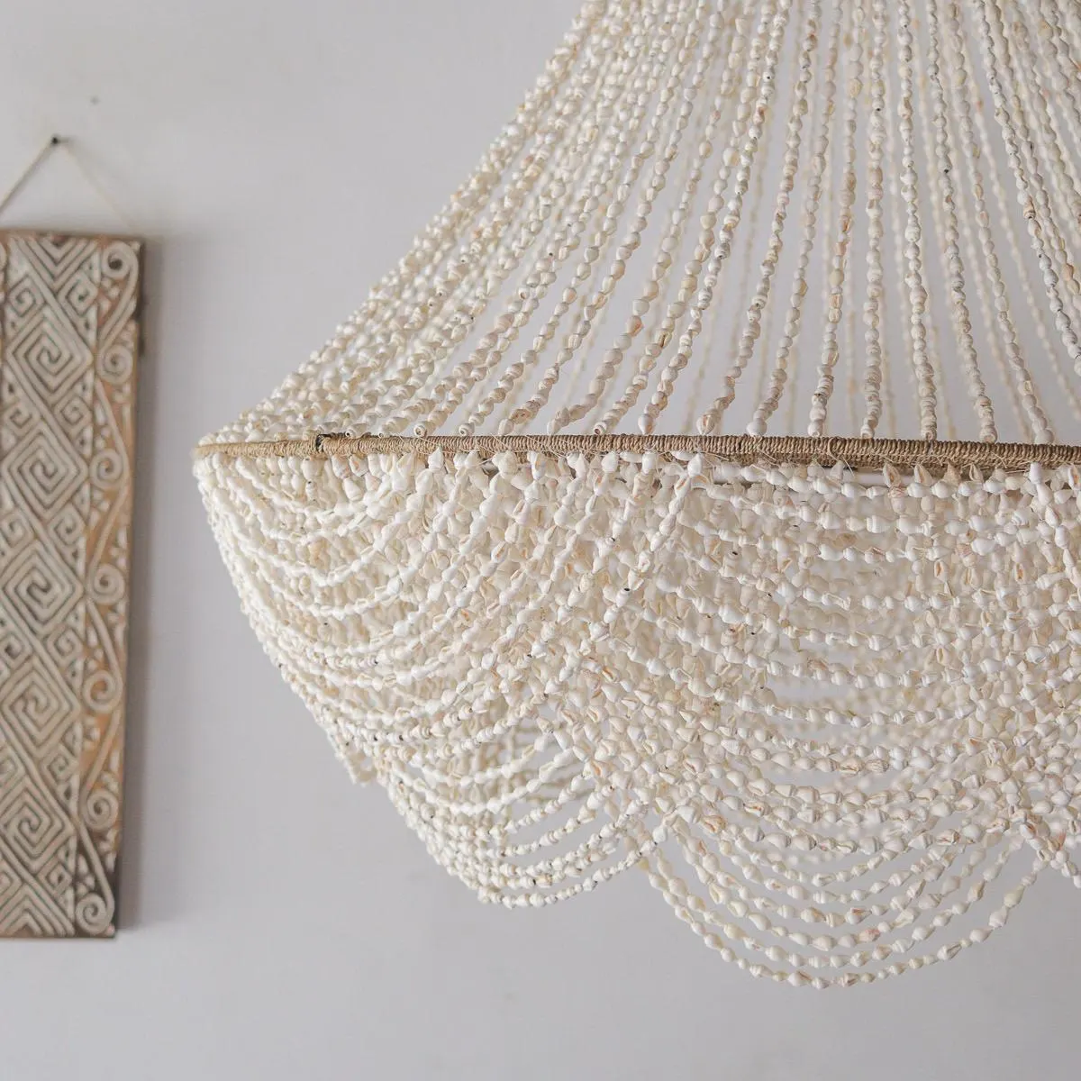 Handmade Beaded Seashell Chandelier, Combination Coastal lighting Modern Design