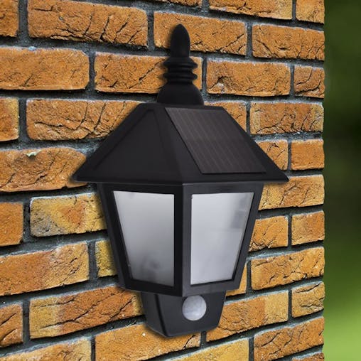 NNEVL Solar Wall Lamps 2 pcs with Motion Sensor Black