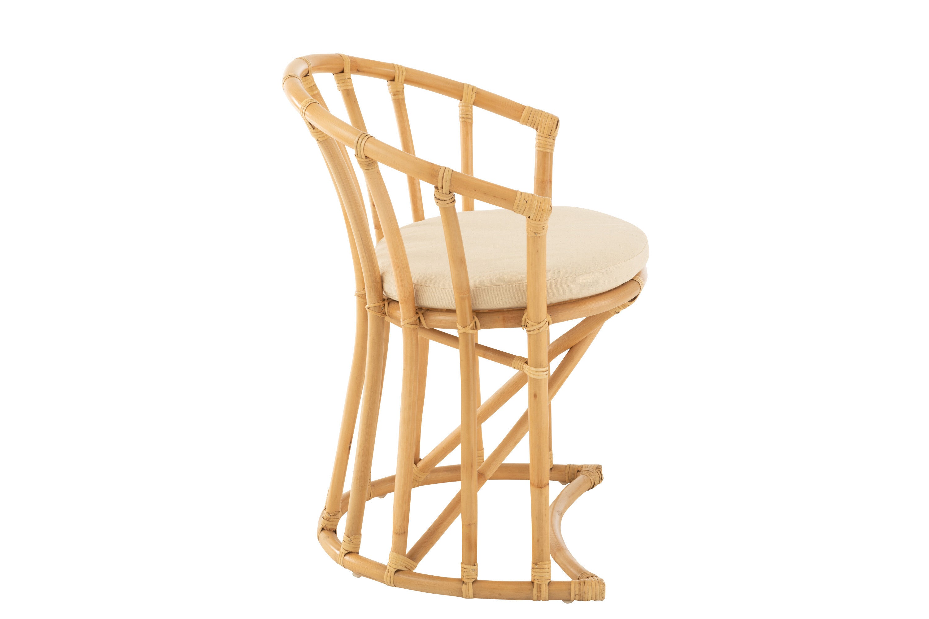 J-Line stoel   kussen - jute/textiel - naturel/wit