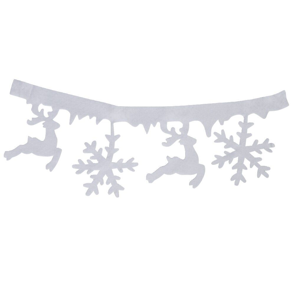 Guirlande feutrine motif renne et flocon blanc 1,8 m