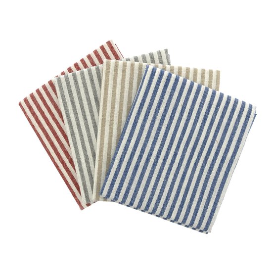 Stripe Linen Look Fat Quarters 4 Pack