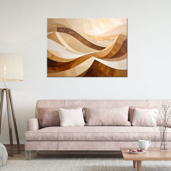 Obraz do salonu sypialni biura loftu, Abstrakcyjne fale pastelowy 30x20