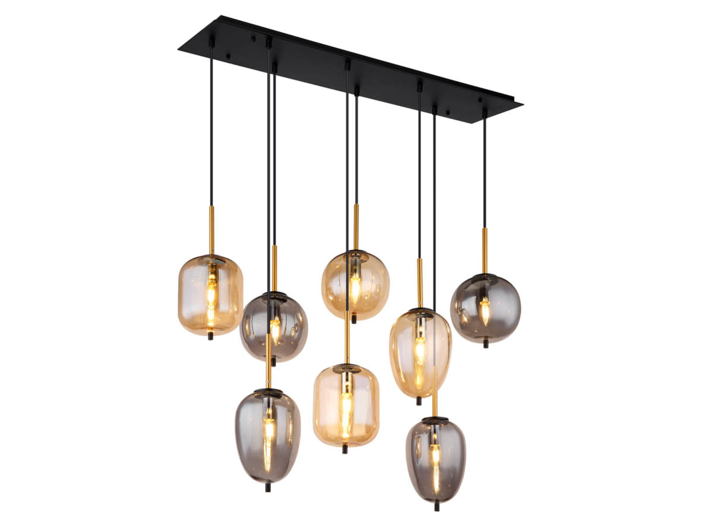 Lampa wisząca Blacky 8-punktowa metalowa czarna
