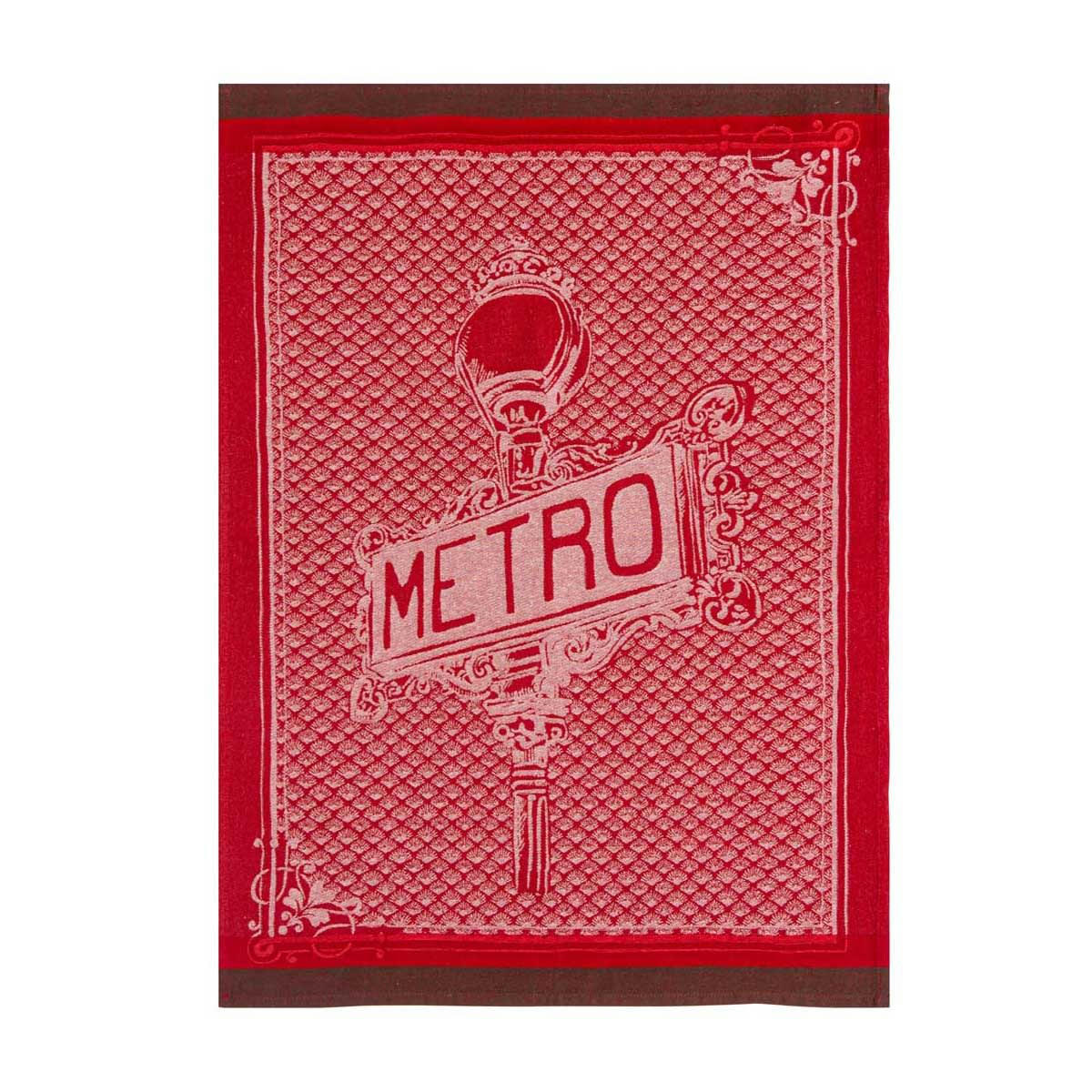 PANNEAU METRO - Torchon en coton rouge 50x75