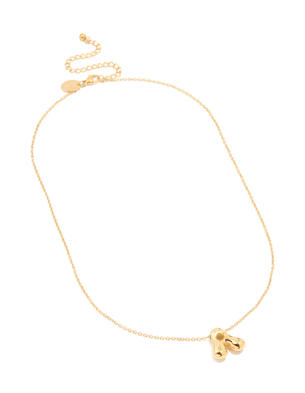 Waterproof Gold Plated Stainless Steel Large Bubble Letter A Necklace