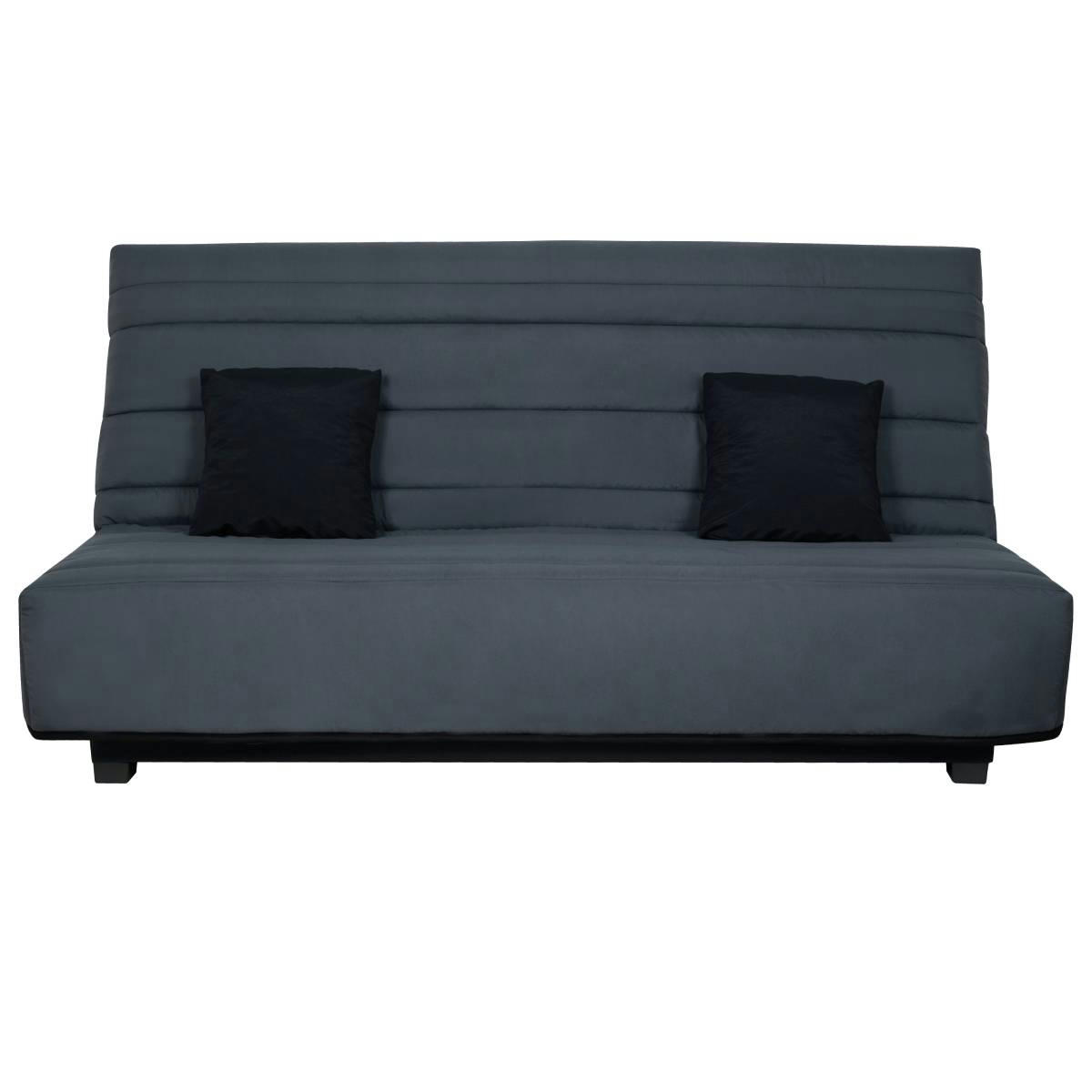 ORLANDO - Banquette CC ORLANDO 130x190, matelas Dunlopillo, gris