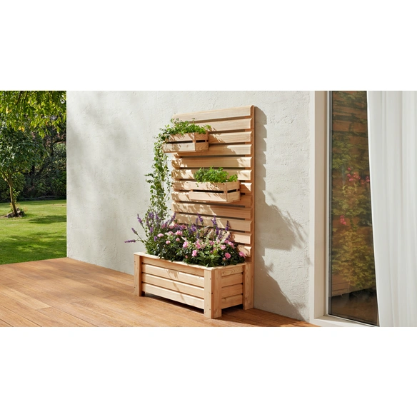 Blumenkasten, 90x150x45 cm (BxHxT), Lärche, ohne Einhängekästen