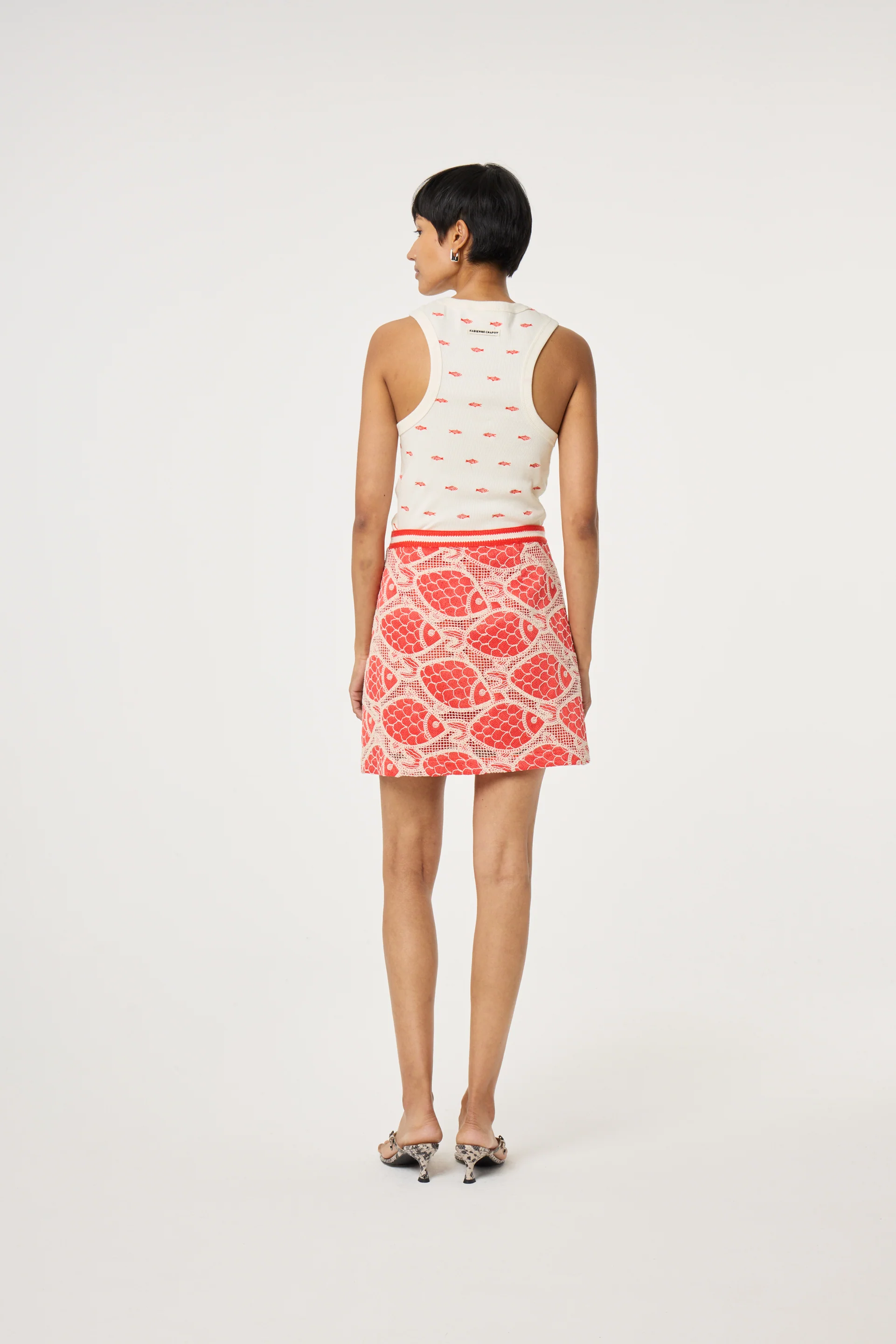 Tanja Jersey Tank | Cosy White/Tangerine Tango