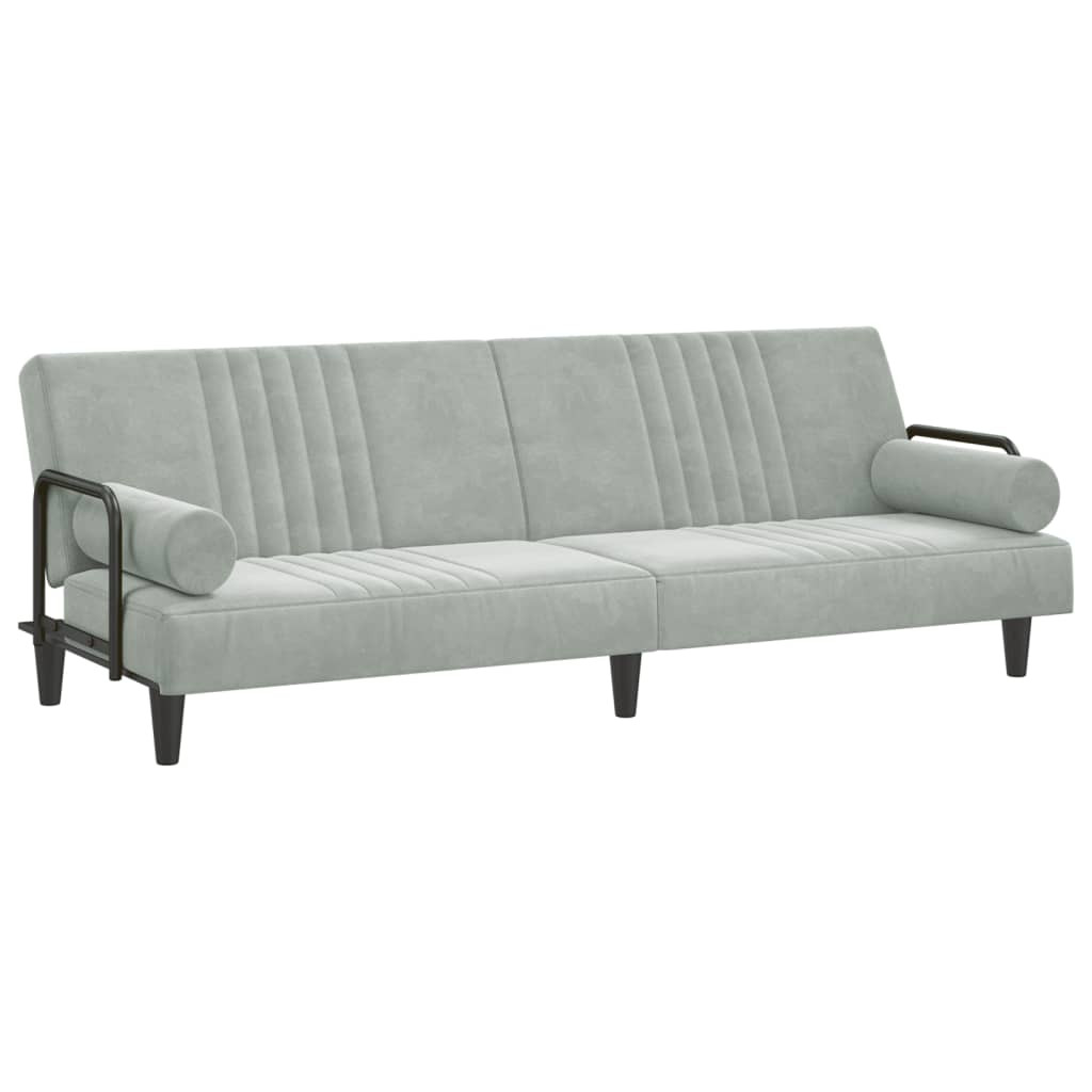 Rozkładana sofa SzaryAksamit vidaXL