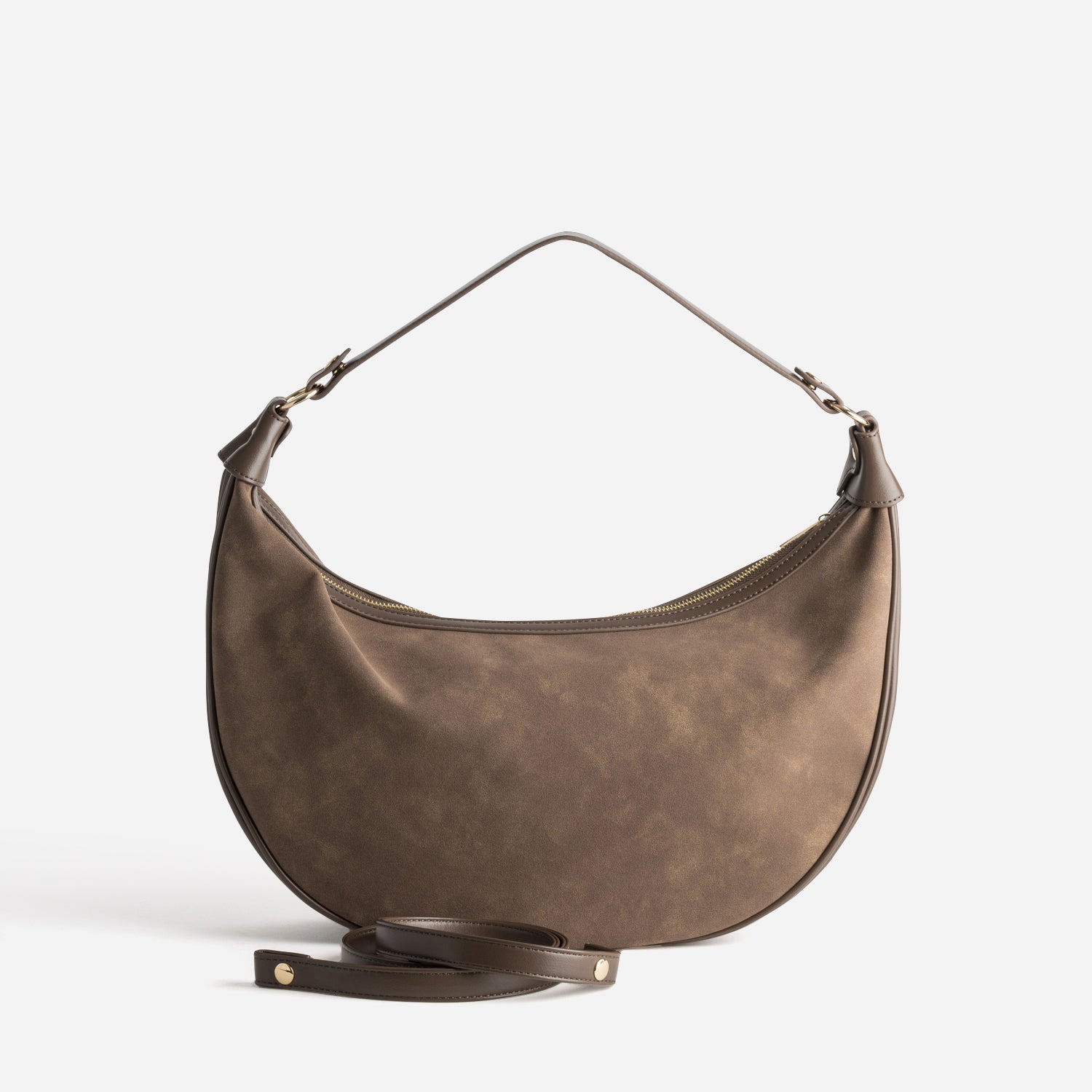 Sac TEXTO marron demi-lune