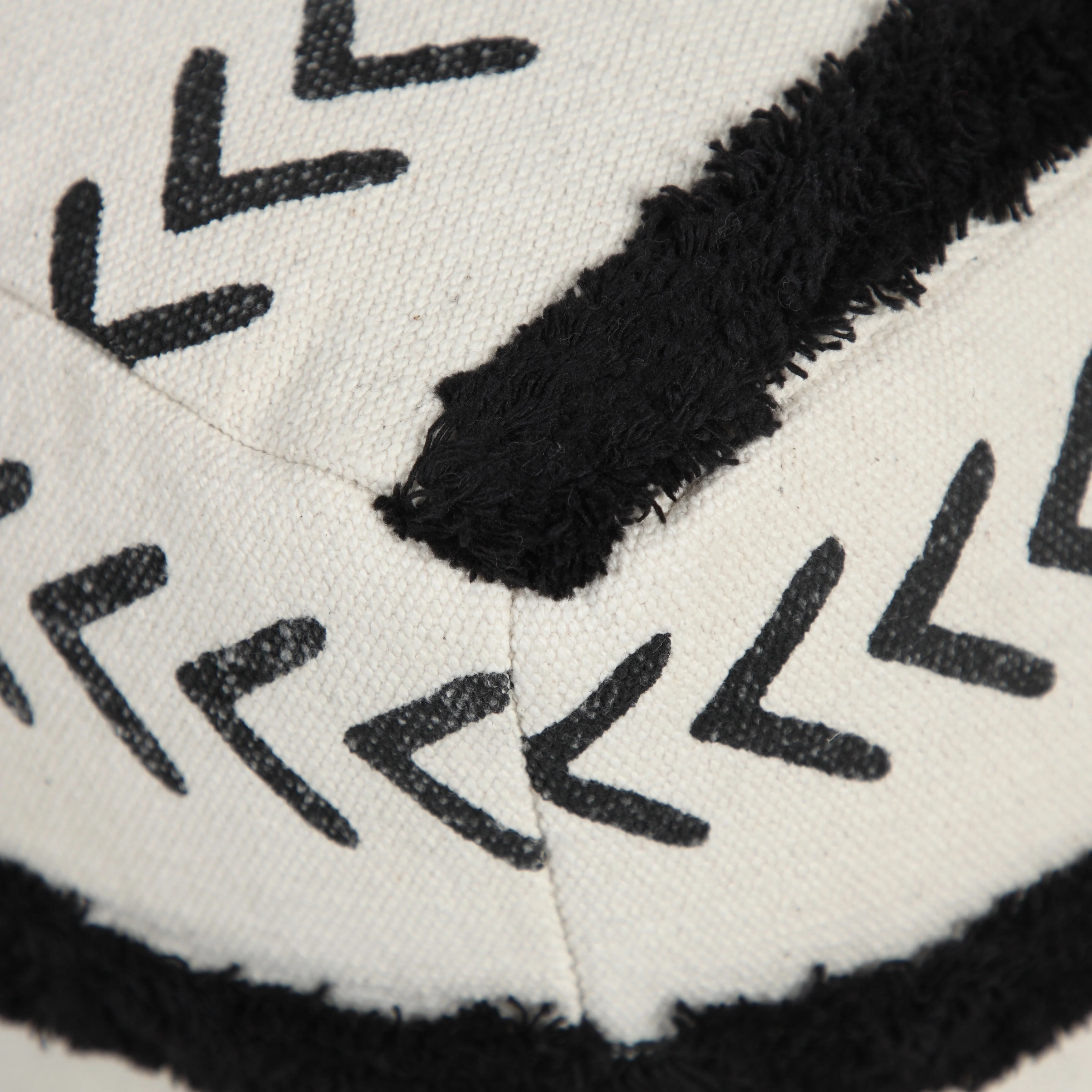 Sevita Textured Chevron Stripe Pouf Ottoman