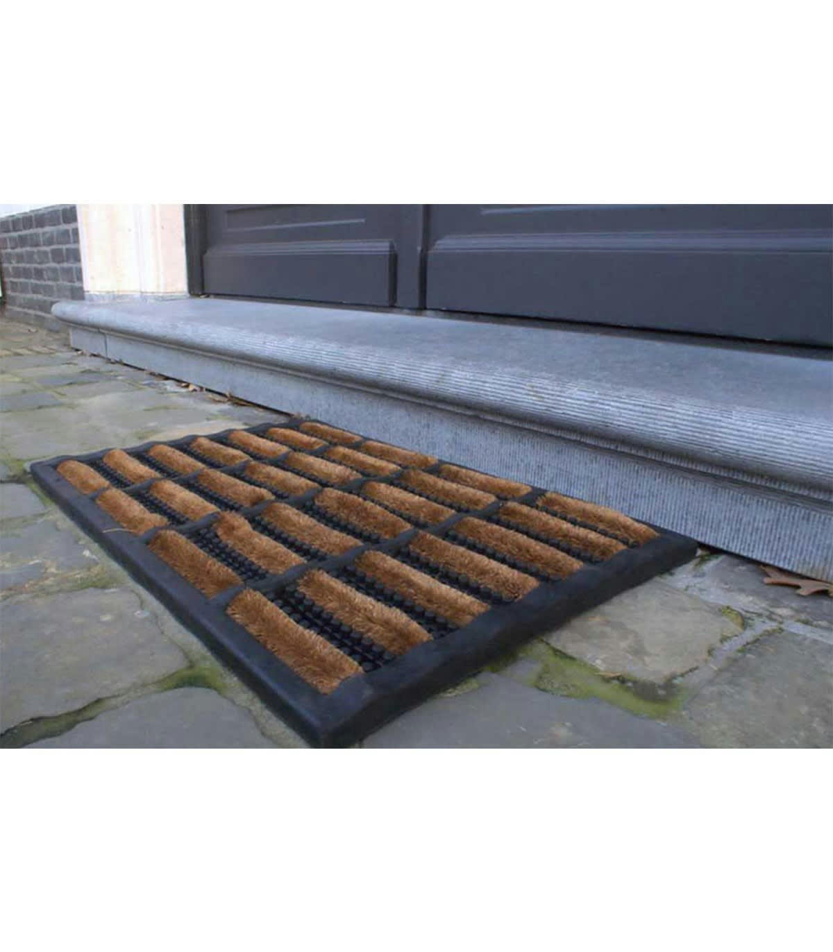 - Paillasson en coco motif rectangle - Marron