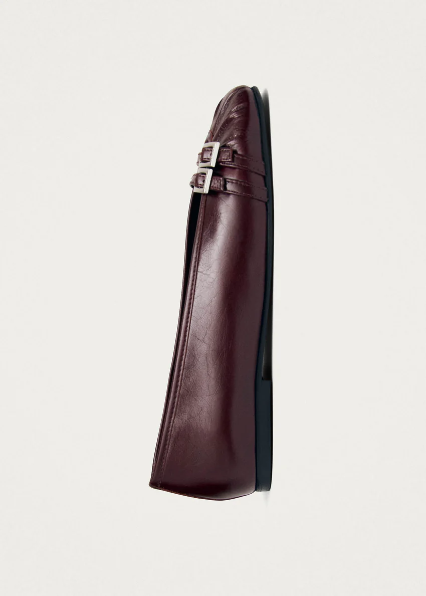 Cendana Rift Burgundy Leather Ballet Flats