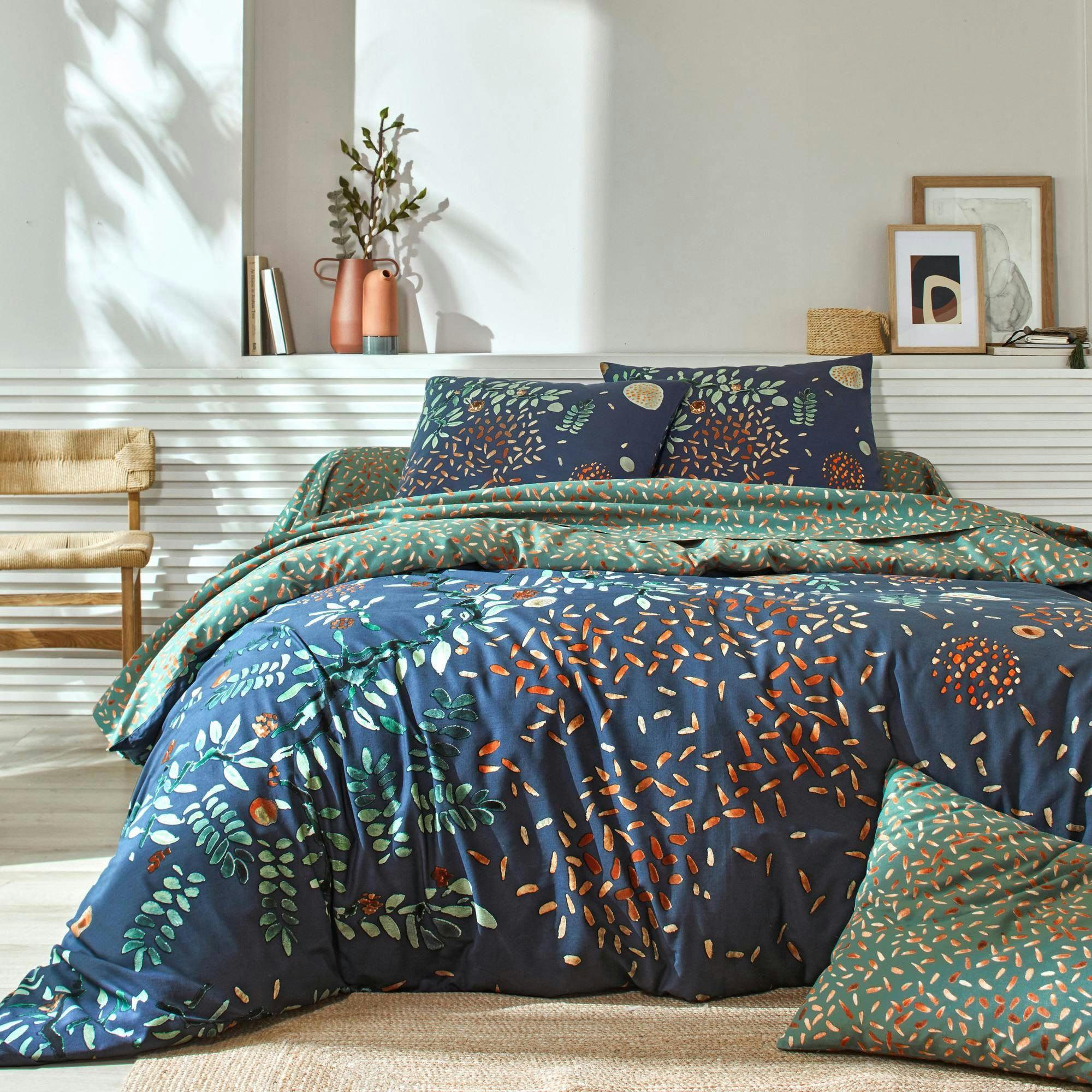 MAGIC FOREST - Taie sac 63x63 vert en coton