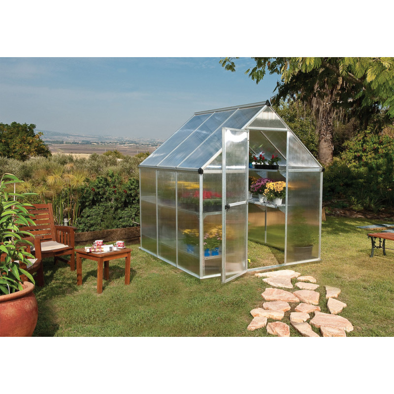 Serre en polycarbonate Mythos argentée 3,3 m² CANOPIA