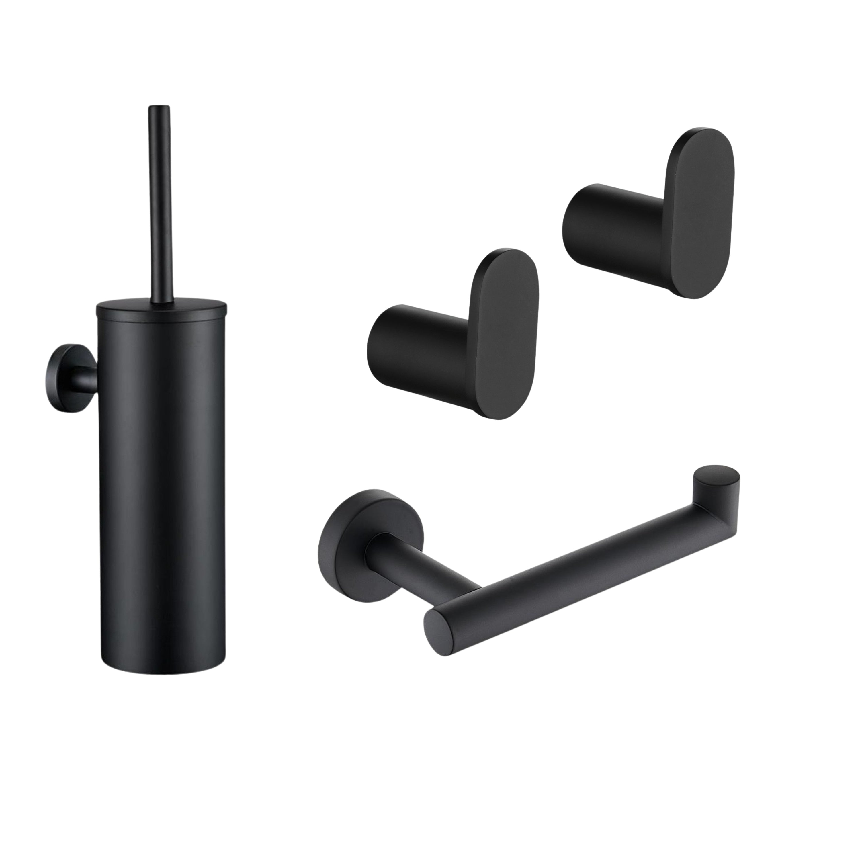 XIVADA Toiletset - Toiletborstel - Wc rolhouder - Handdoekhaakjes
