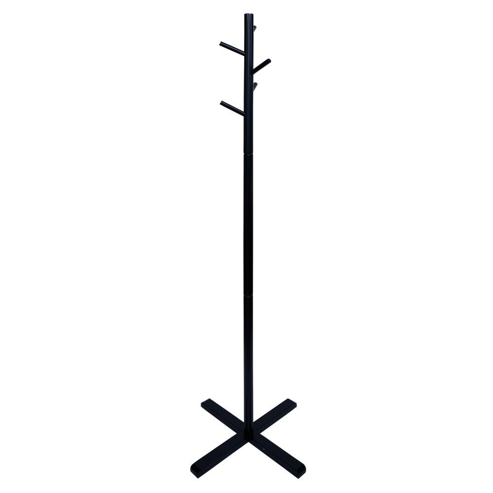 Porte manteau bois noir 5 crochets 50xH170cm