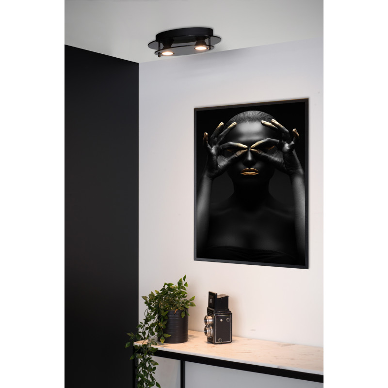 Plafonnier Okno noir 30 x 20 cm GU10 2 x 3 W LUCIDE