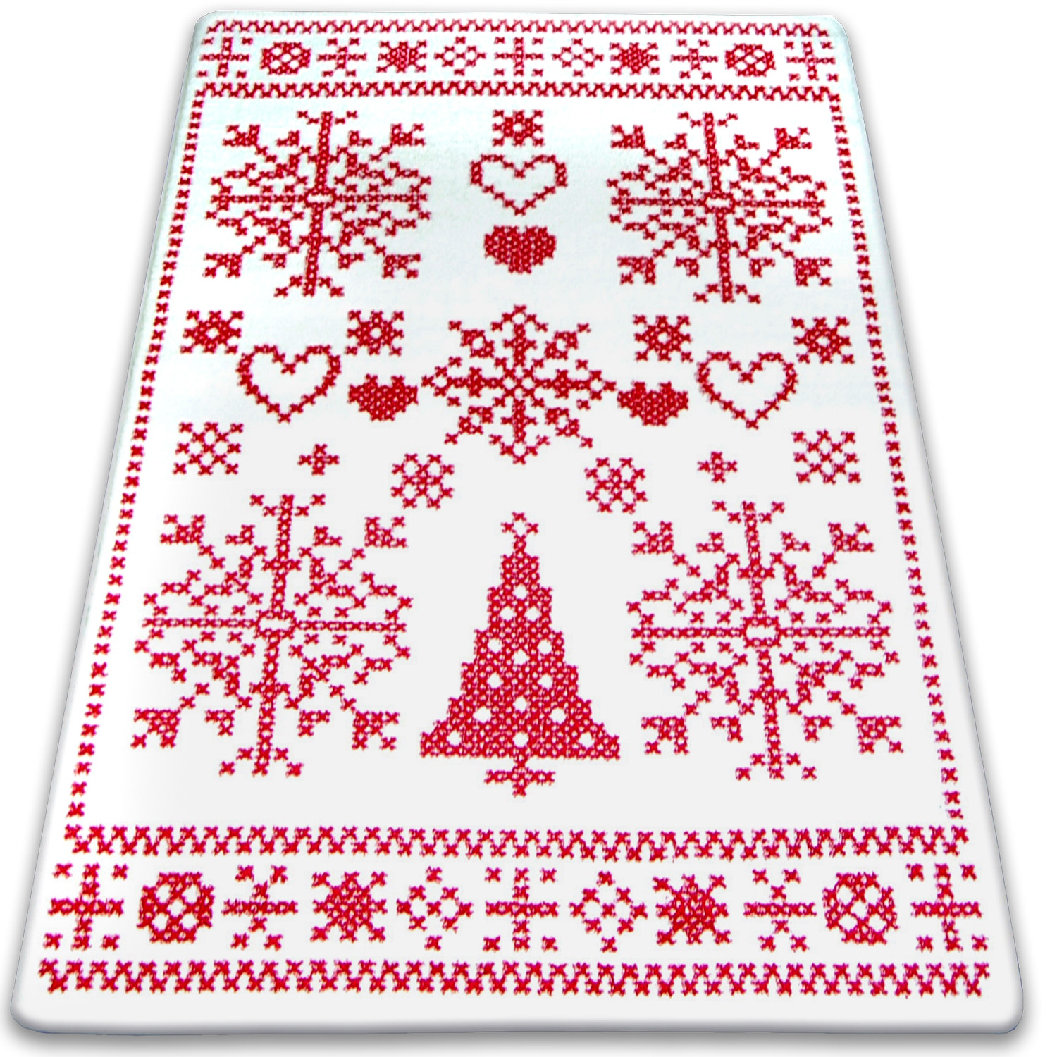 Dywan XMAS - F791 krem/czerwony 100x170 cm