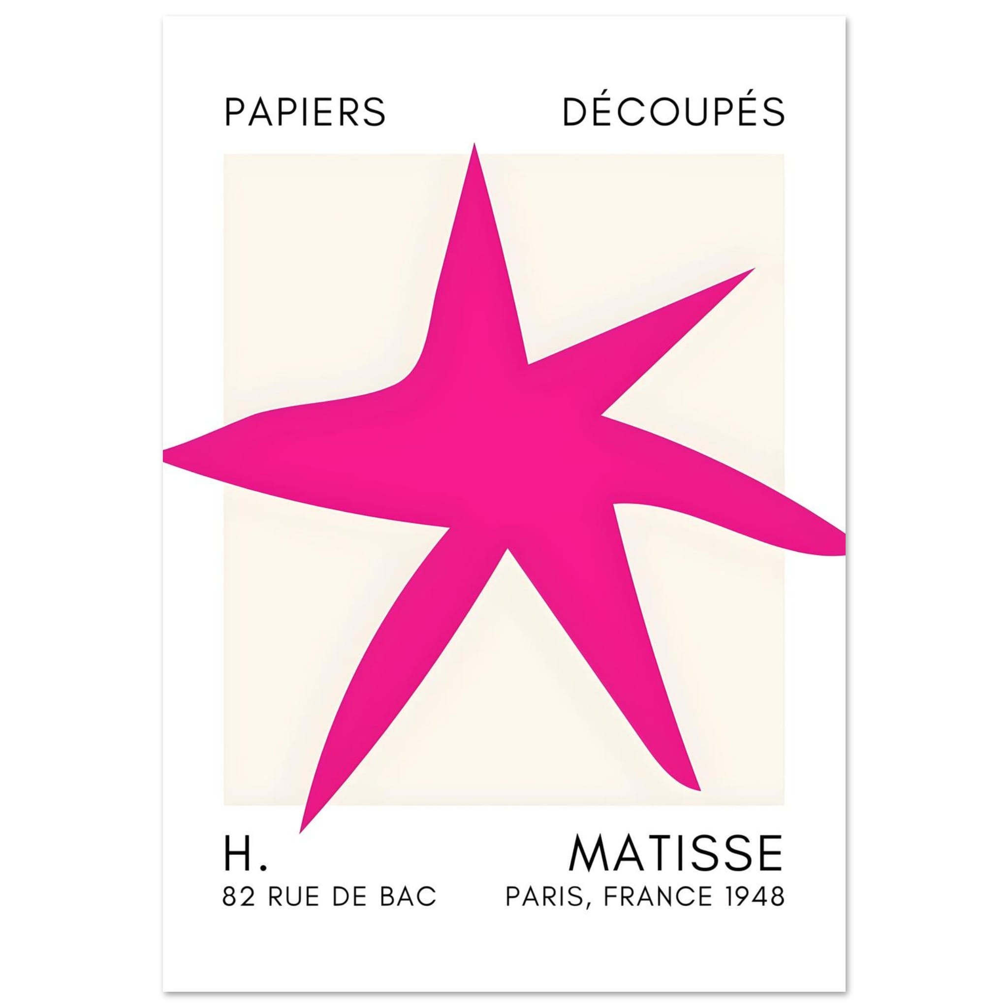 Artfulprints Poster Matisse – Star of the sea pink  - 70x100 cm - Roze