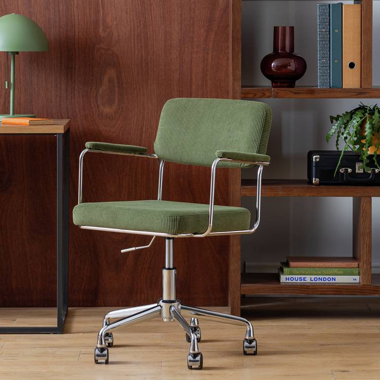 Habitat Ezra Fabric Office Chair - Olive