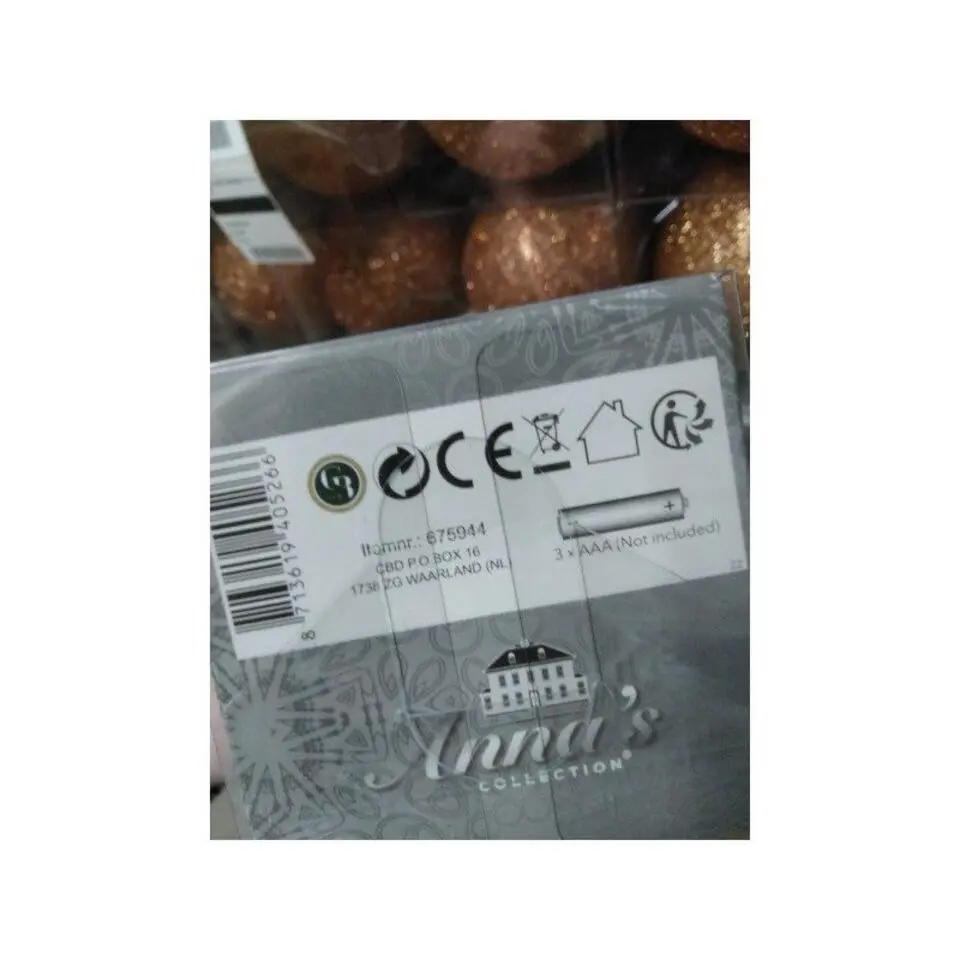 Anna's Collection Led stompkaars - zwart - H15 x D7,5 cm