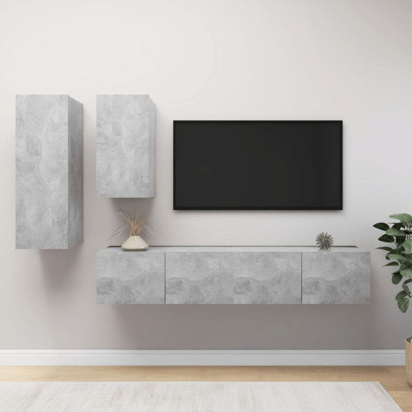 VidaXL Zestaw szafek TV SzaryMateriał drewnopochodny