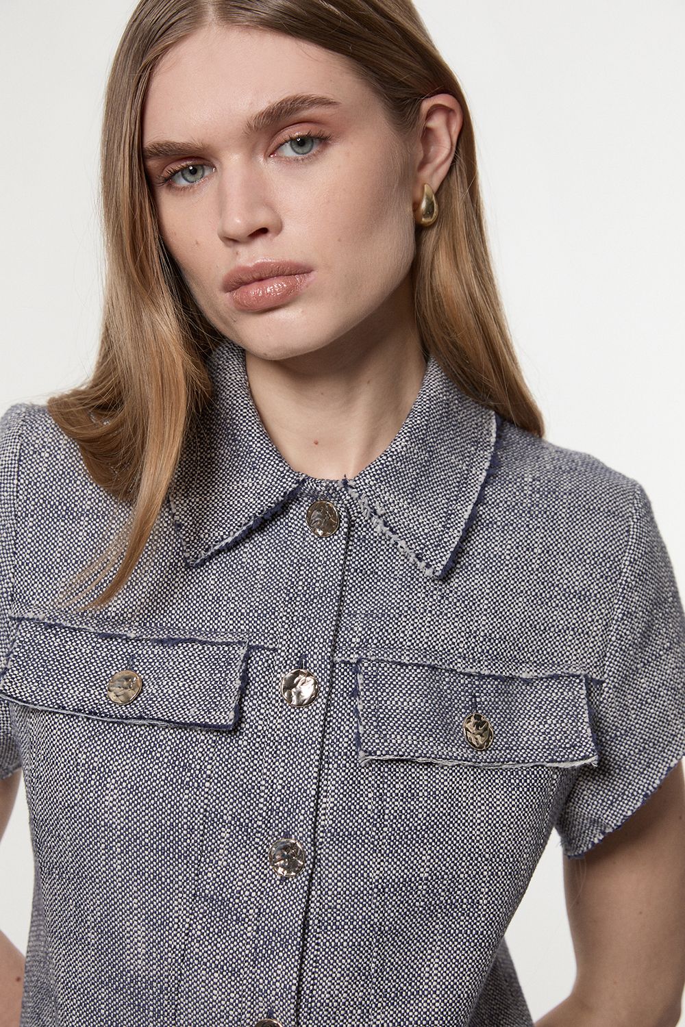 KarenMillen Petite Spring Tweed Tailored Mini Dress