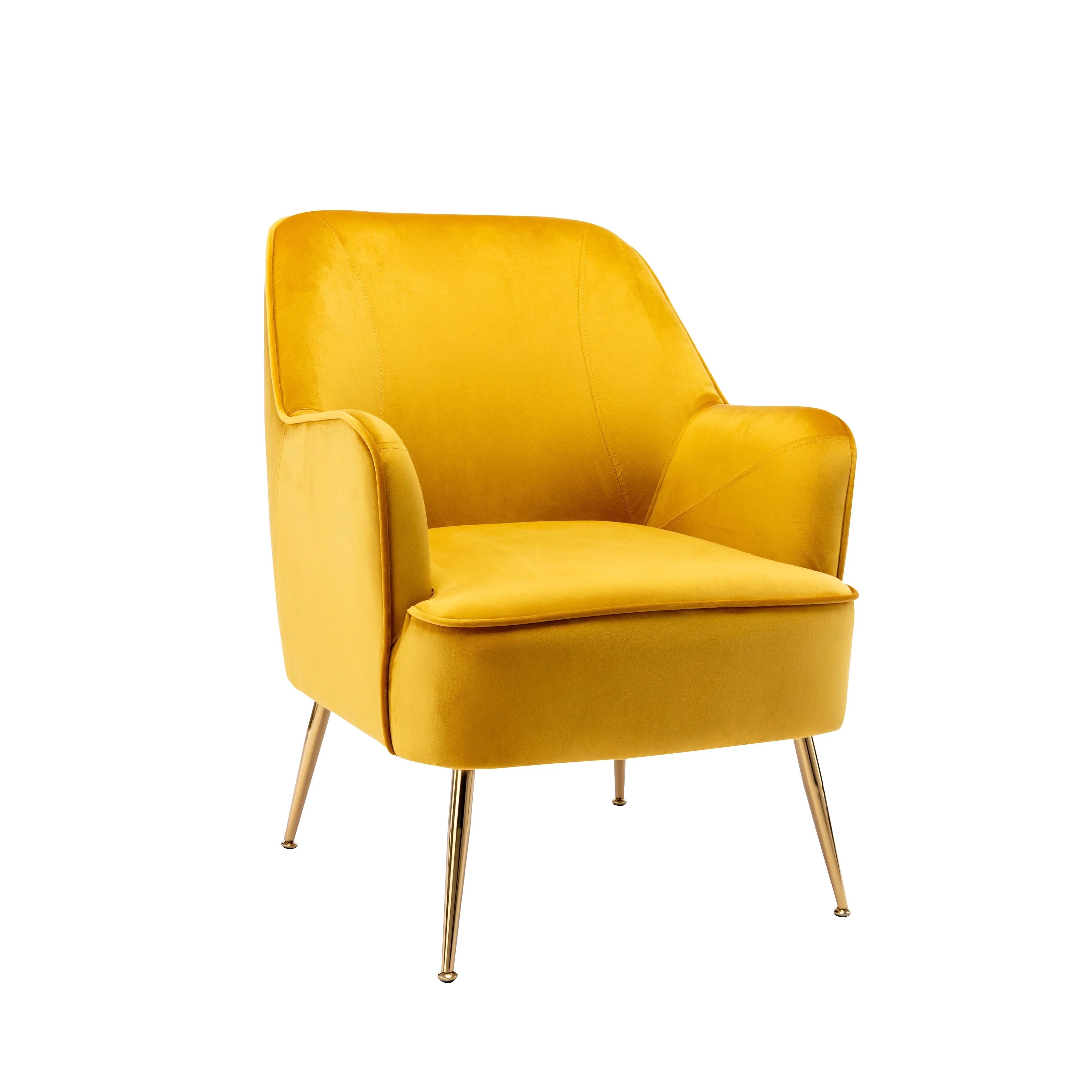 Porthos Home Adora Velvet Upholstered Accent Chair with Gold Chrome Legs