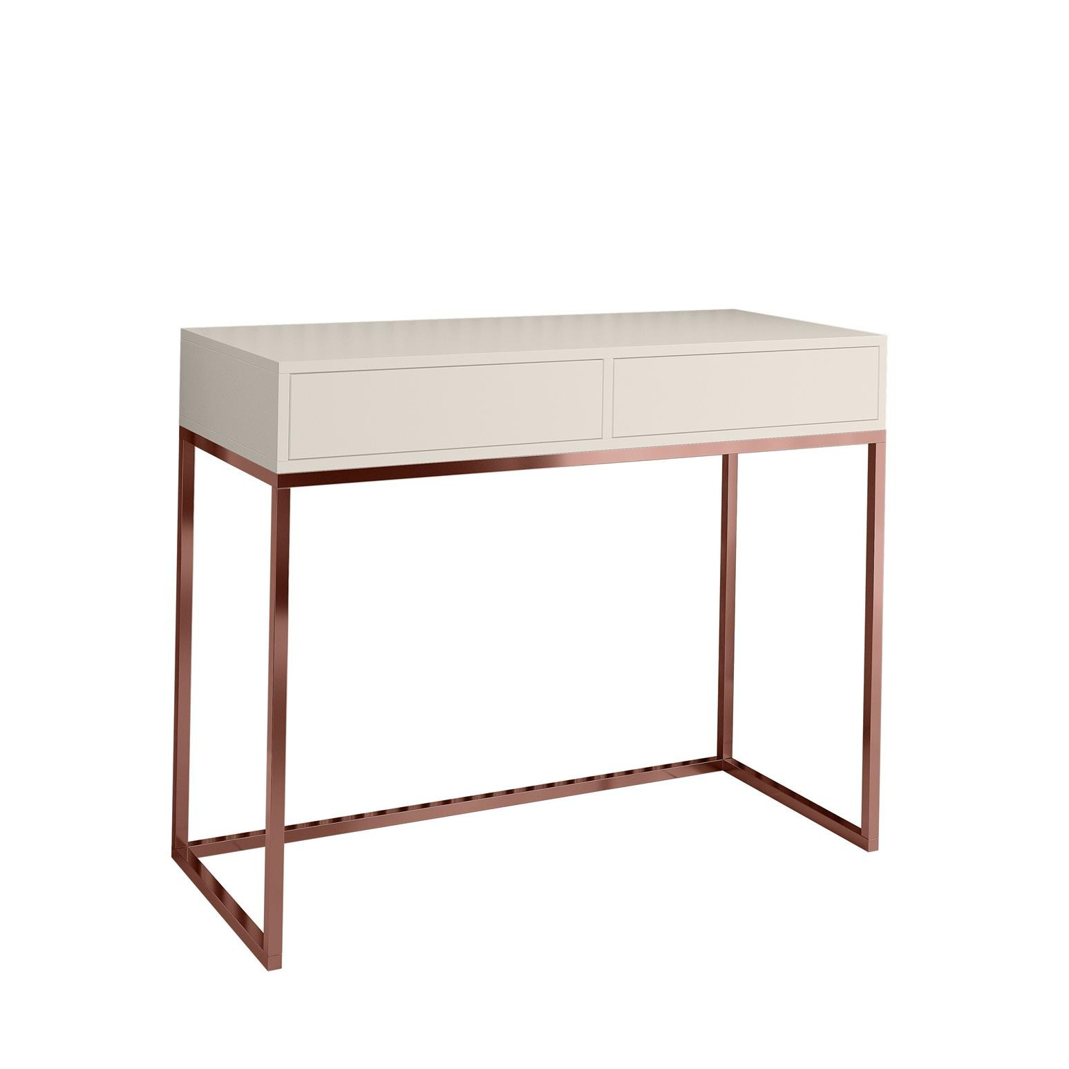 Designerska toaletka 80 CUBIC kaszmirowa na miedzianym stelażu