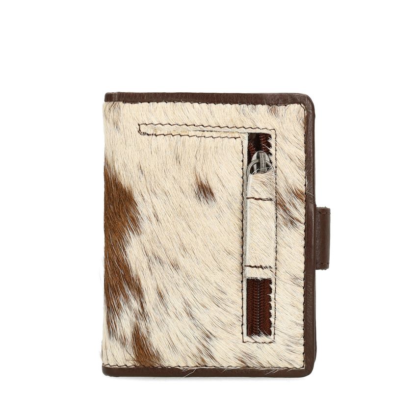 Manfield Bruine cow portemonnee met vacht