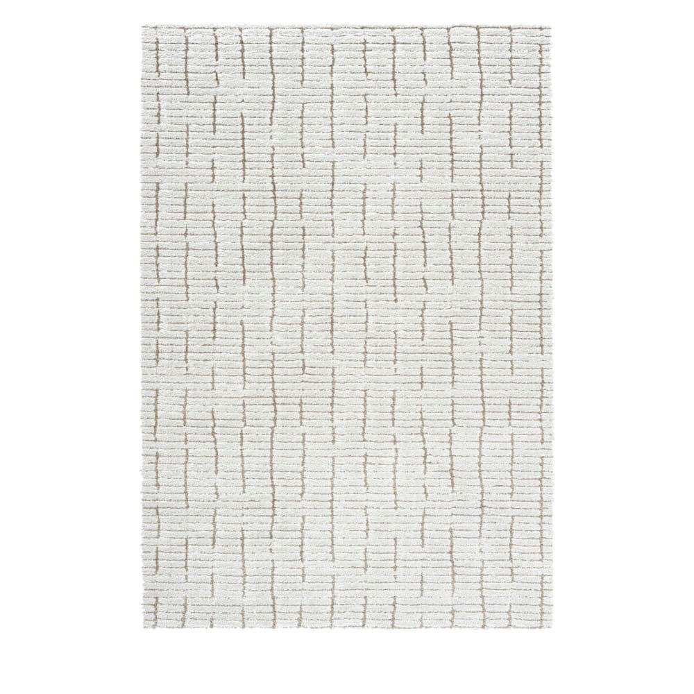 ADÉLAÏDE II - Tapis contemporain ecru et marron 200x290 cm