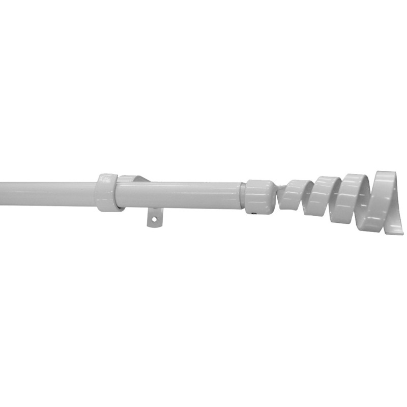 Kit tringlerie en métal Ø 19 - 16 mm extensible avec embout Rythm blanc brillant 1,2 à 2,1 m MOBOIS