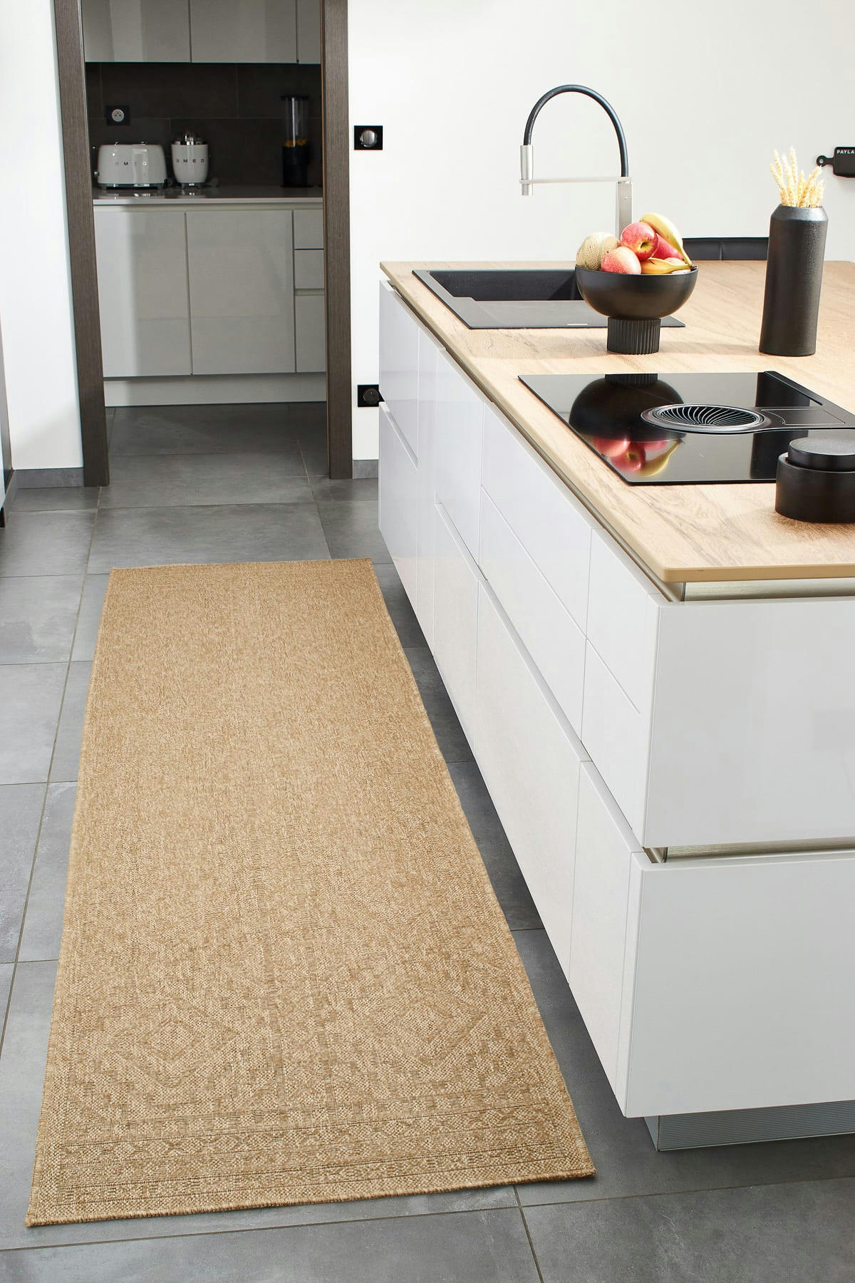 NATURE - Tapis intérieur/extérieur aspect jute effet sisal à poils ras 60x180