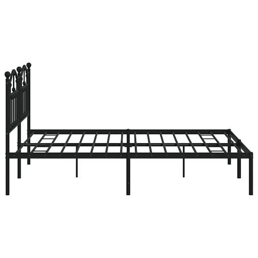 NNEVL Metal Bed Frame with Headboard Black 183x203 cm King