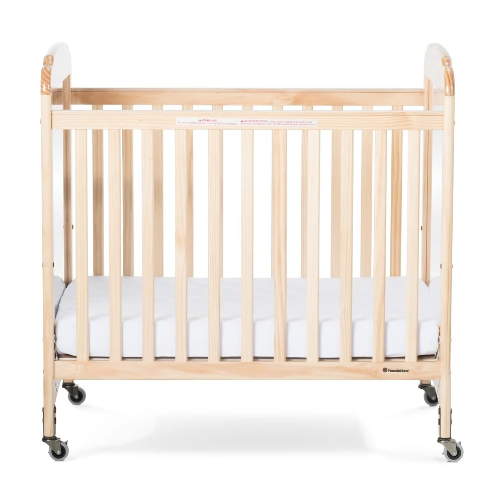 Next Gen Serenity Fixed-Side Compact Mirror Crib - Natural
