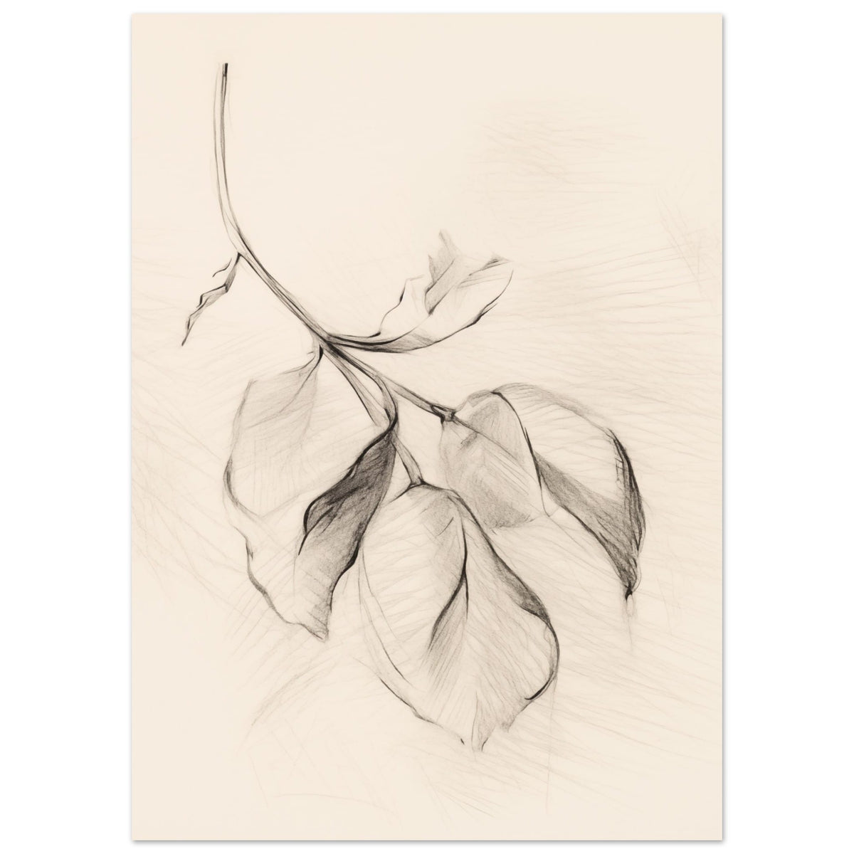 Artfulprints Poster Botanical branch  - 50x70 cm - Zwart / Wit