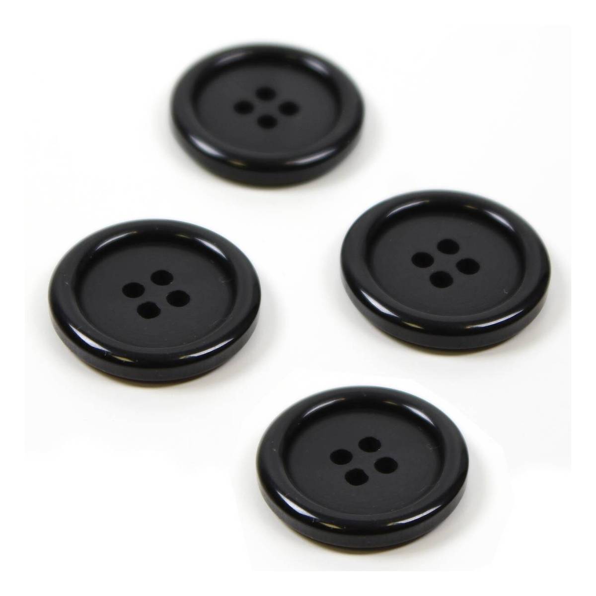Hemline Black Basic Jacket Button 4 Pack