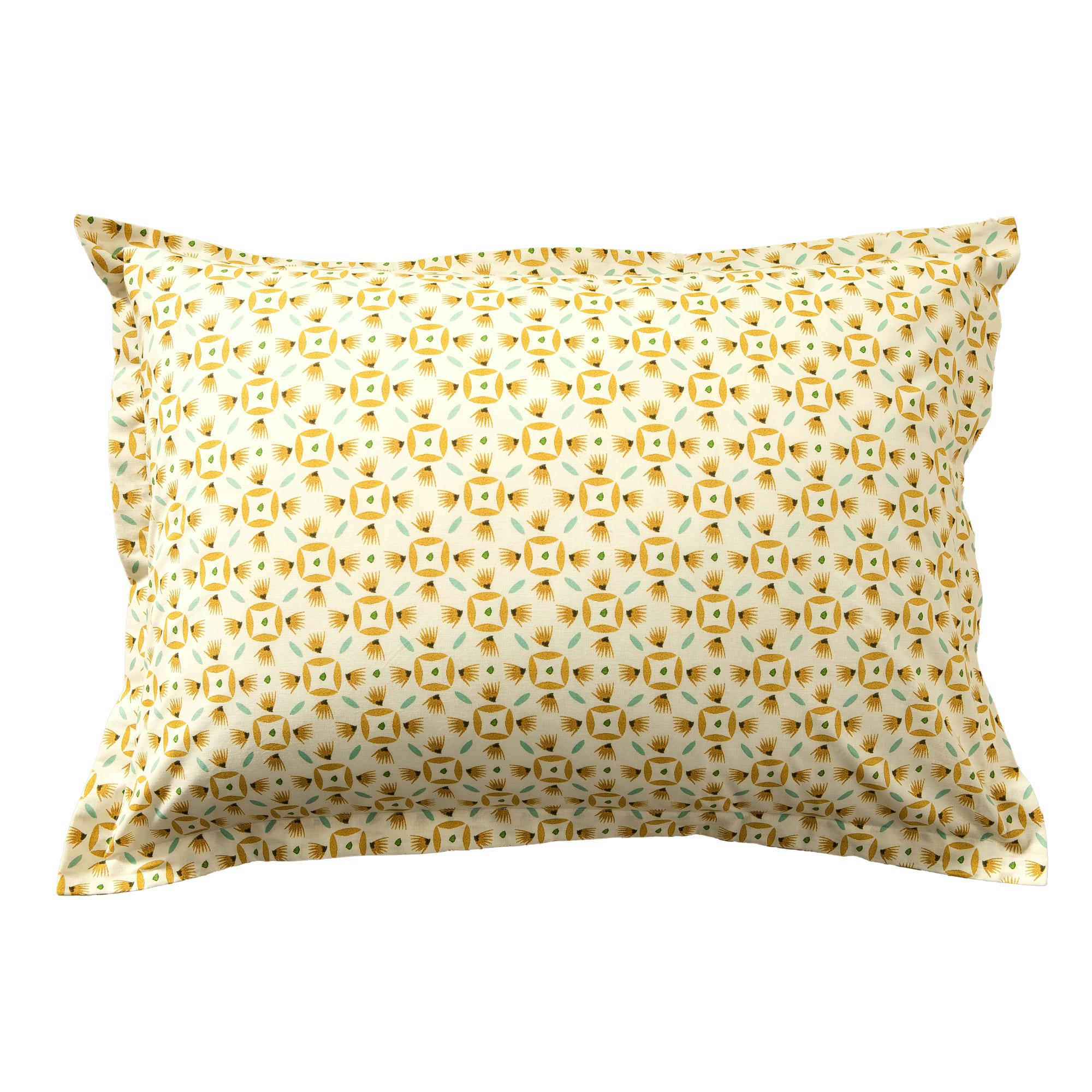 SON REVE - Taie d'oreiller carrée jaune en coton 63x63