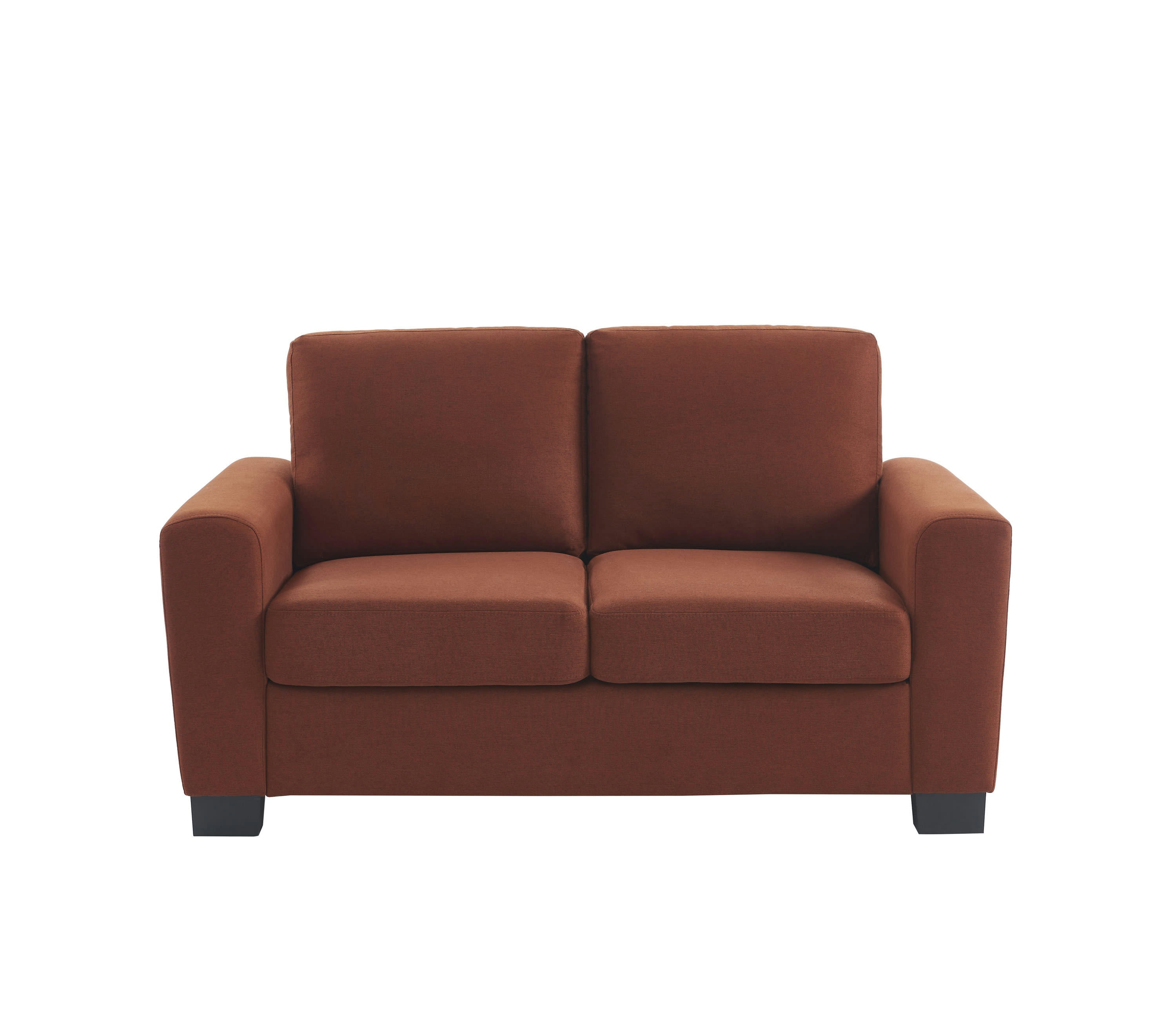 LISE - Canapé droit en tissu 2 places terracotta