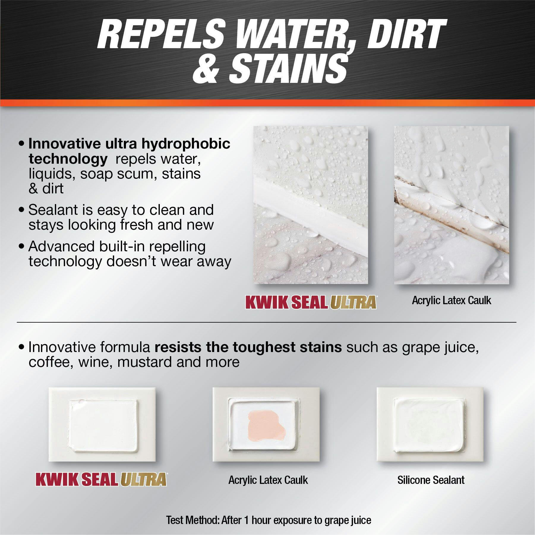 DAP Kwik Seal Ultra Kitchen, Bath & Plumbing Siliconized Sealant, White, 162-ml