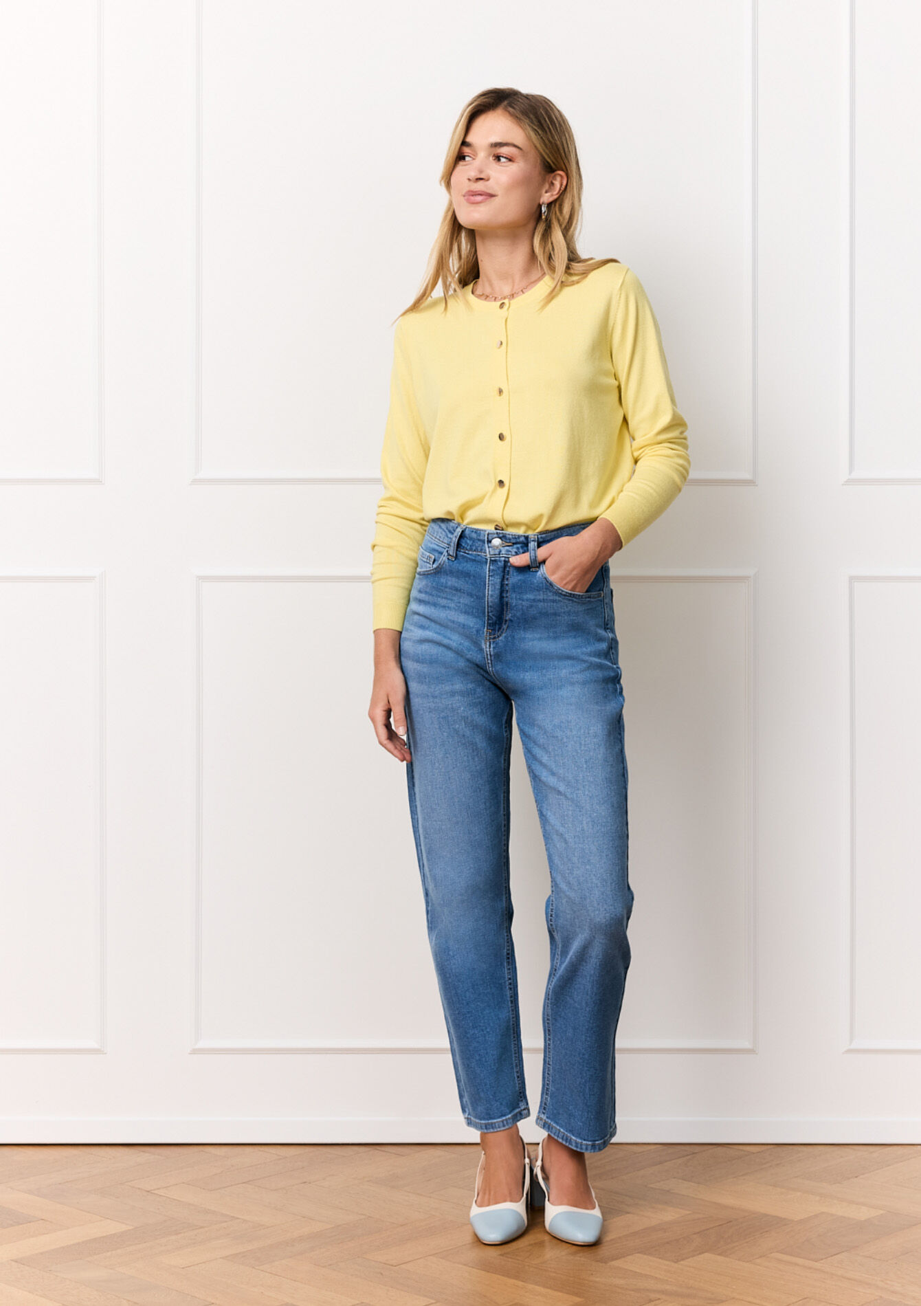 Rechte jeans met hoge taille