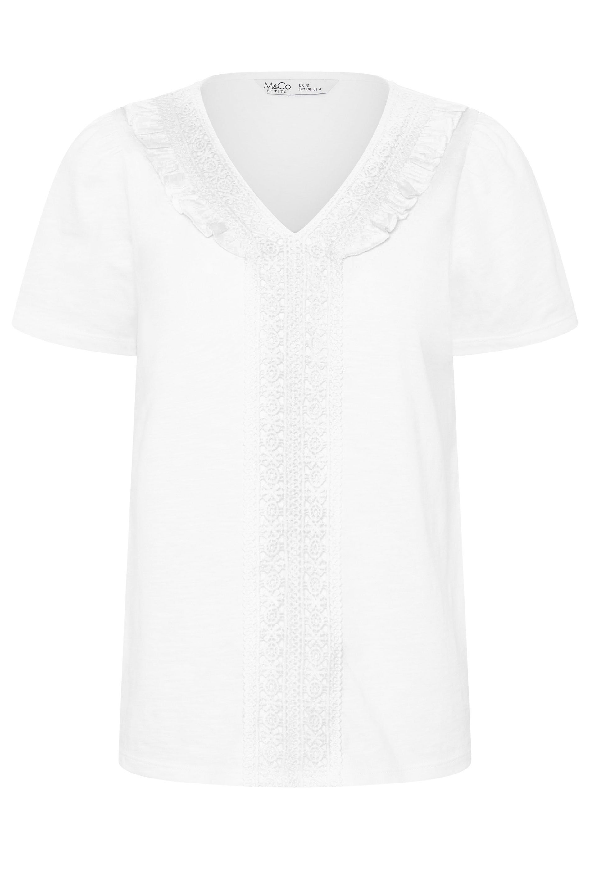 M&Co Petite Cotton Frill Detail Top